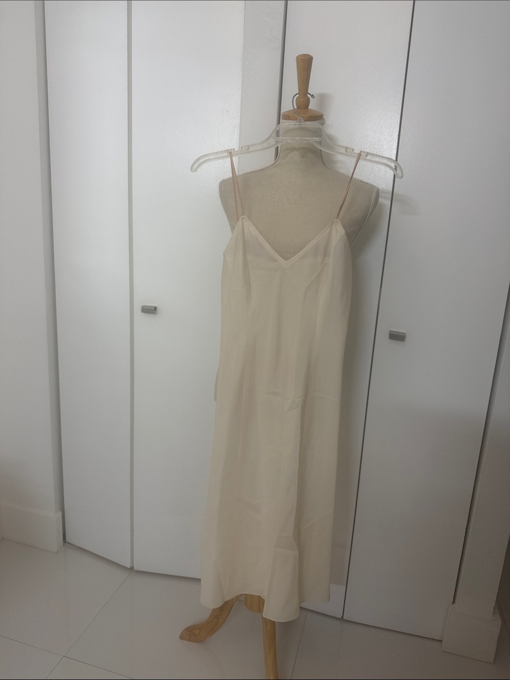 Vintage Elegant Cream Slip or Dress with Delicate Spaghetti Straps
